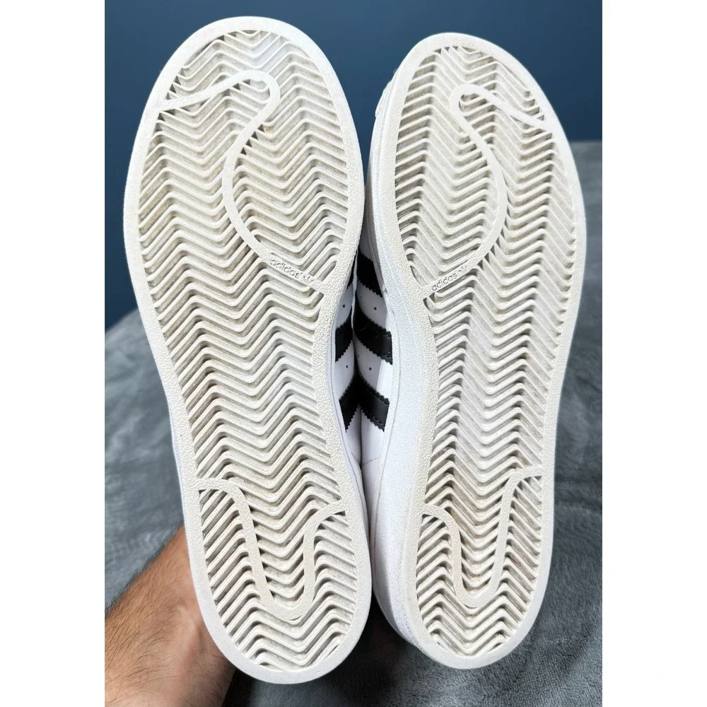 Adidas Superstar Mens 8 White Black Shell Toe Sneakers Leather Classic
